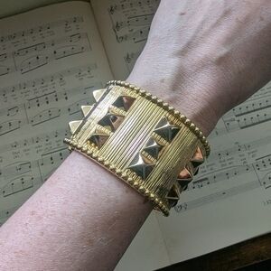 Goldtone Studded Cuff Bracelet